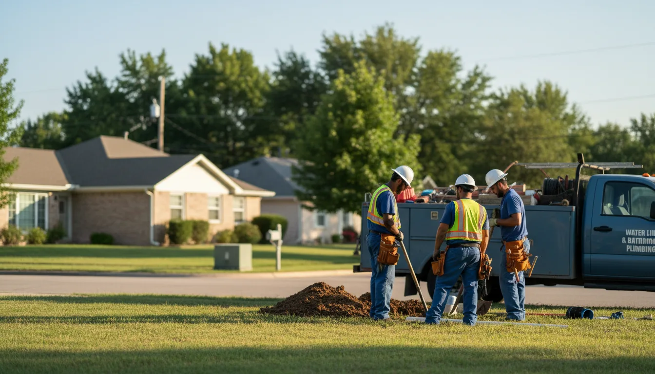 Residential water line and bathroom plumbing service in Minford, OH